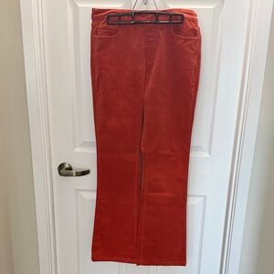 Tribal Women's Orange Corduroy Pants